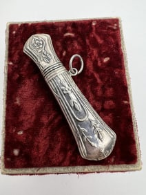 Antique Sterling Chatelaine Sewing Needle Case