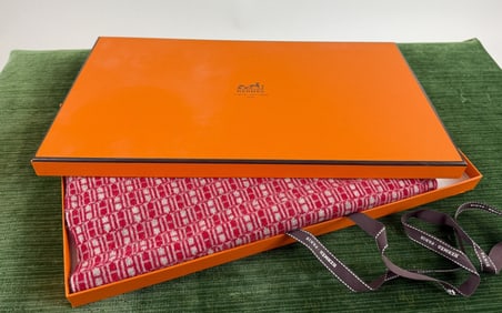 Vintage French Hermes Paris Cashmere Scarf w Box