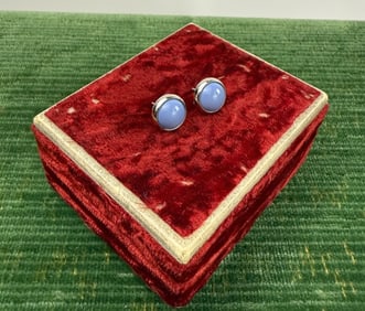 Vintage French Hermes Cabochon Stud Earrings