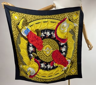 Vintage French Hermes Paris Silk Helmet Scarf