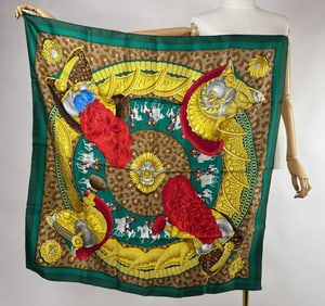 Vintage French Hermes Paris Silk Helmet Scarf