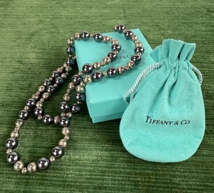 Vintage Tiffany & Co Sterling & Hematite Necklace
