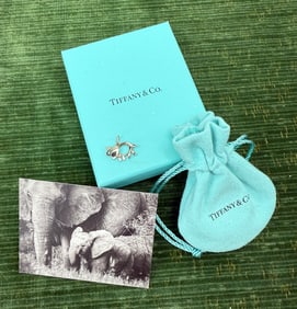 Vintage Tiffany & Co Sterling & Tsavorite Elephant