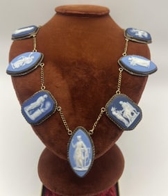 Handmade Necklace w Antique Wedgwood Plaques
