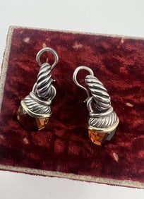 Estate David Yurman 14k Gold Sterling Earrings