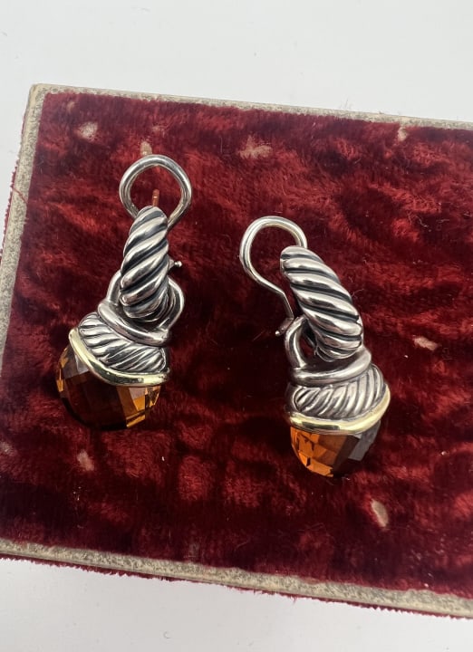 Estate David Yurman 14k Gold Sterling Earrings (1 of 9)
