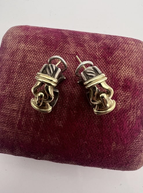Estate David Yurman 14k Gold Sterling Earrings (1 of 10)