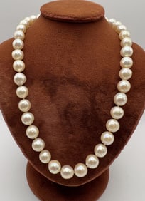 Estate 14kt White Gold & Baroque Pearl Necklace
