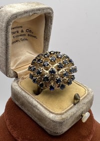 Vintage 1960s Dome Sapphire Sputnik Ring