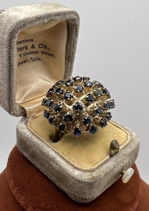 Vintage 1960s Dome Sapphire Sputnik Ring (1 of 11)