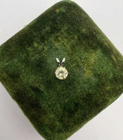 Estate 14kt White Gold & Citrine Necklace Pendant