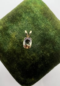 Estate 14kt Yellow Gold & Topaz Necklace Pendant