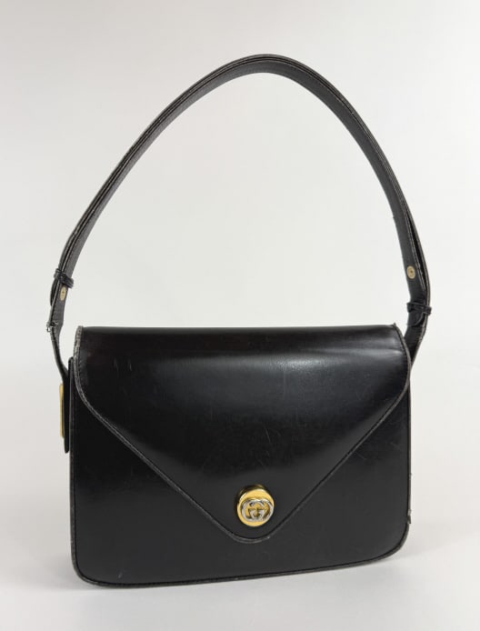 Vintage 1970s Gucci Leather Envelope Purse Bag (1 of 13)
