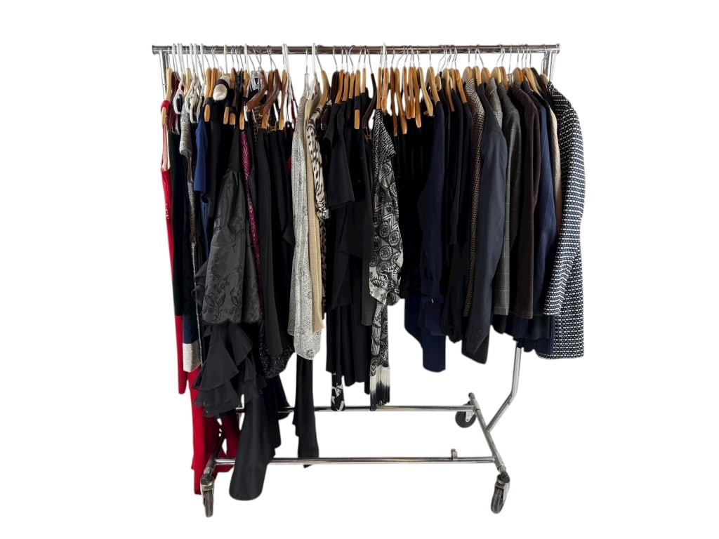 Designer Clothing Collection - Lagerfeld, Burberry: Designer Clothing Collection - Lagerfeld, Burberry. J Crew, Ralph Lauren, Mango, Donna Ricco, Anne Klein etc. All items pictured on rack included, rack is not sold as part of the lot. Designers includ