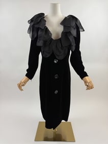 Vintage 1980s Givenchy Velvet Petal Dress