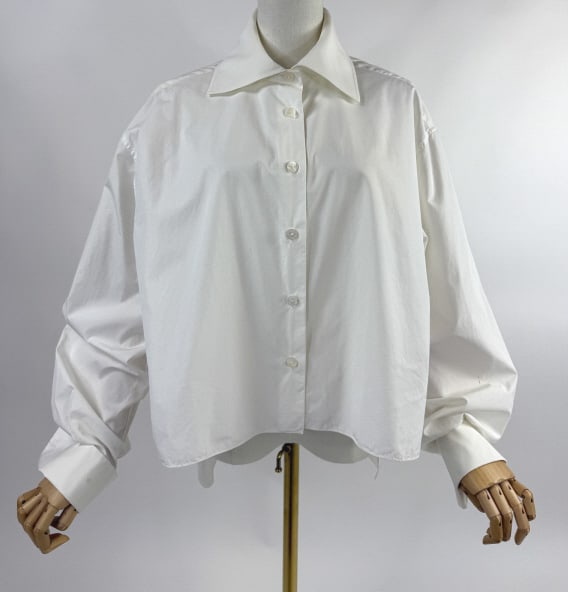Vintage 1990s White Cotton Chanel Button Up Blouse (1 of 14)