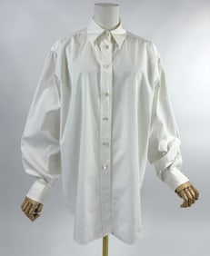 Vintage 1990s White Cotton Gucci Blouse