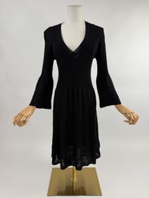 Vintage Missoni Black Wool Knit Dress