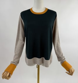 The Row Cashmere Silk Knit Color Block Sweater