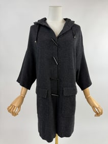 Brunello Cucinelli Grey Cashmere Knit Jacket Wrap