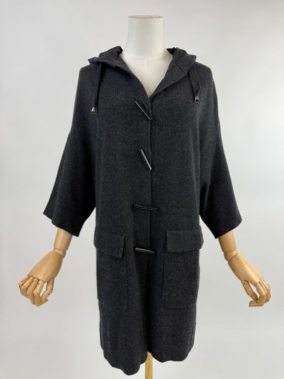 Brunello Cucinelli Grey Cashmere Knit Jacket Wrap (1 of 10)