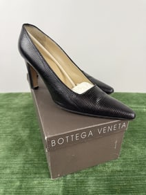 Vintage 1990s Bottega Veneta Lizard Heels Pumps