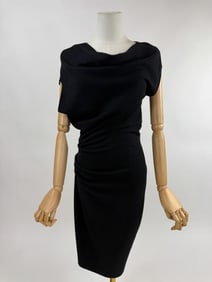 Vintage Helmut Lang Black Knit Wool Dress