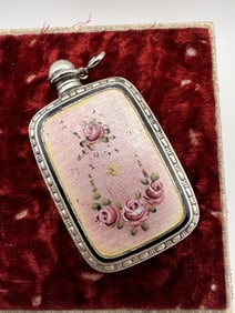 Antique French Sterling Guilloche Perfume Pendant