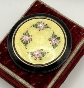 Antique Silver & Guilloche Enamel Compact 1