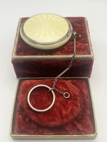 Antique Silver & Guilloche Enamel Compact 2