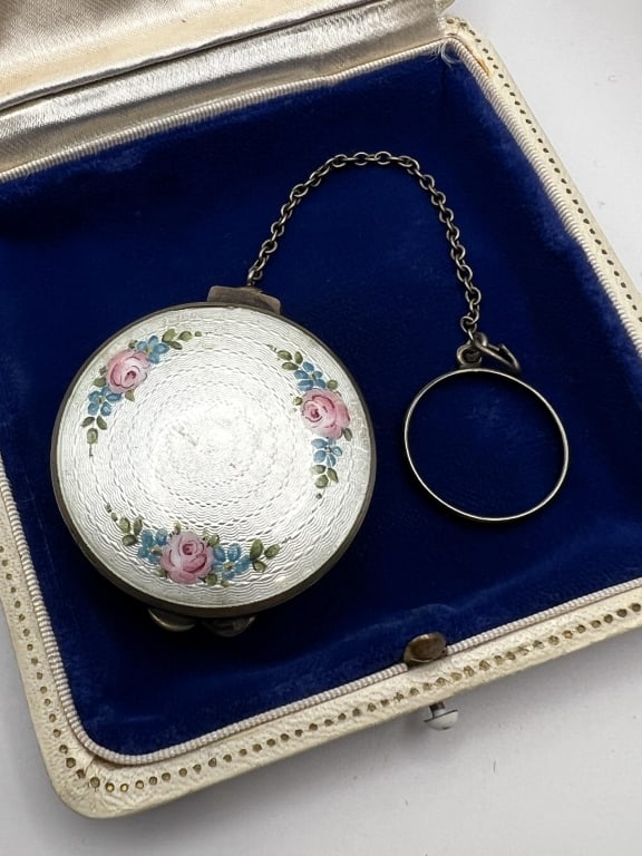 Antique Silver & Guilloche Enamel Compact 4 (1 of 9)
