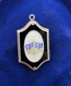 Antique Sterling & Guilloche Enamel Locket