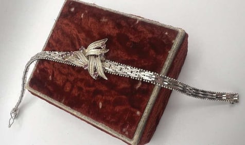 Vintage Retro Style Italian Sterling Ruby Bracelet