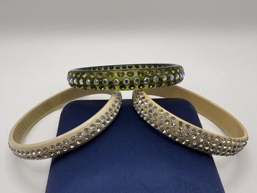 Antique 1930s Art Deco Rhinestone Celluloid Bangle