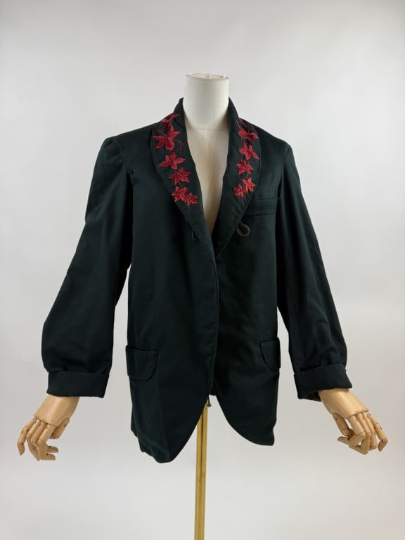 Antique Victorian Wool Leaf Embroidered Jacket (1 of 8)