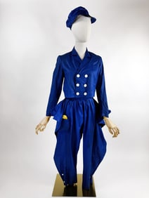 Antique 1920s Blue Cotton Halloween Costume