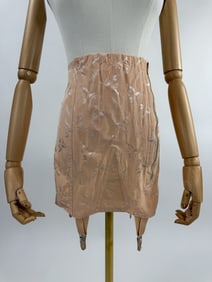 Vintage 1940s Pink Floral Corset Girdle Skirt