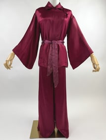 Vintage 1930s 2 Piece Silk Satin Pajama Set