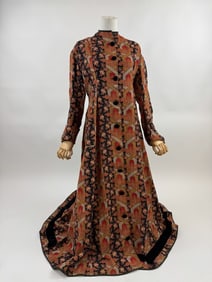Antique Victorian 1880s Paisley Wool Wrapper Coat