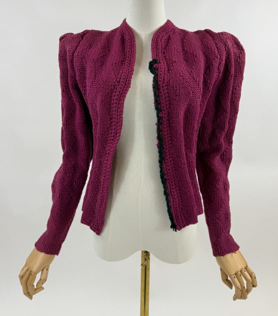 Vintage 1930s Wool Knit Deco Cardigan Sweater (1 of 7)