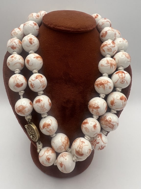 Hand Painted Chinese Porcelain Goldfish Necklace (1 of 10)