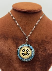 Estate Chinese Export Bone Enamel Necklace