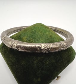 Antique Chinese Export Silver Bangle Bracelet