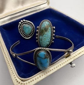 Group Vintage Native American Sterling Turquoise