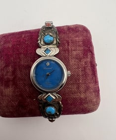 Vintage Signed Native American Sterling Watch