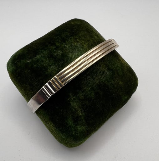 14kt Gold Sterling M M Rogers Native American Cuff (1 of 11)