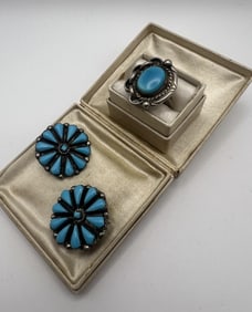 Vintage Native American Sterling Turquoise Jewelry