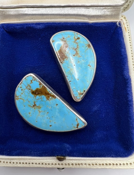 Vintage Native American Sterling Turquoise Earring (1 of 8)