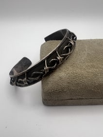 Vintage Native American Sterling Barbed Wire Cuff