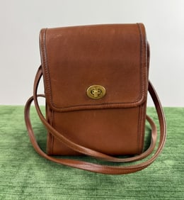 Vintage Coach Tan Leather Scooter Purse Bag